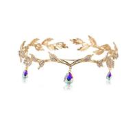 MisFun Colore AB Cristal Diademas Mujer, Tocados de Pelo Boda, Corona Cumpleaños, Diadema para Diadema de Princesa Elfo de Regalo, Corona Nupcial Proms de Desfiles Fiesta de Cumpleaños