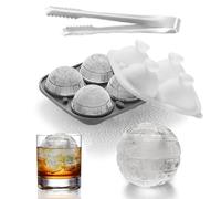 MisFun Cubiteras para Hielo, Ice Cube Tray + Clip de Hielo Dentado, Cubitera de Silicona para Cubitos de Hielo con Tapa Redonda de Silicona para Cubitos de Hielo para Cocina, Cóctel, Whisky, Bebida