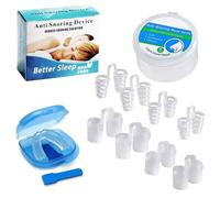 MisFun Dilatador Nasal, 8 PCS Dilatador Nasal Antironquidos+Ferula Descarga Bruxismo, Dispositivos Anti Ronquidos Silicona, Antironquidos para Dormir, Mejora la Respiración(2 Estilos 4 Tamaños)