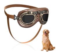 MisFun Gafas Perro Protección UV, Retro Gafas de Sol para Perros, Gafa de Sol para Perro Correa Ajustable, Decoraciones Mascotas, para Perros Mediano Grande para Actividades al Aire Libre