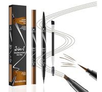 MisFun Lápiz Cejas, 2 en 1 Dual Professional Makeup Microblading, Lápiz de Cejas 3D Resistente al Agua, Lápiz Líquido con Punta Horquillada para Cejas, Lápiz de Cejas Natural Duradero (Marrón Claro)