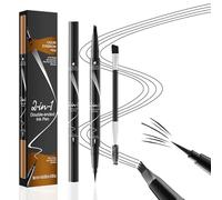 MisFun Lápiz Cejas, 2 en 1 Dual Professional Makeup Microblading, Lápiz de Cejas 3D Resistente al Agua, Lápiz Líquido con Punta Horquillada para Cejas, Lápiz de Cejas Natural Duradero (Negro)