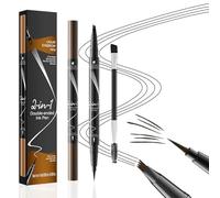 MisFun Lápiz Cejas, 2 en 1 Dual Professional Makeup Microblading, Lápiz de Cejas 3D Resistente al Agua, Lápiz Líquido con Punta Horquillada para Cejas, Lápiz de Cejas Natural Duradero (Marrón Oscuro)