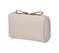 MisFun Mini Neceser Maquillaje, Pequeño Impermeable para Mujer, Bolsa de Cosméticos con Cremallera, Portátil para Viaje y Baño, Caqui