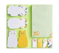 MisFun Notas Adhesivas, Marcadores Adhesivos Juego De Notas Adhesivas De Gato, Papel Portátil, Blocs De Notas Adhesivas De Animales Lindos, Notas Adhesivas De Gato Lindo, Para Amantes De Los Gatos