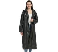 MisFun Portátil Poncho Impermeable, Reutilizable Poncho de Iluvia para Adultos con Capucha, Chubasquero para Mujeres y Hombres, Chubasquero Plegable, Para Viajes, Senderismo, Bicicleta(Negro)