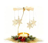 MisFun Portavelas Giratorio Dorado Portavelas Decoracion Porta Velas Decorativas Centros Decorativos de Mesa Candelabros Decorativos de Velas para Navidad Cumpleaños Centro de Mesa (Copo de Nieve)