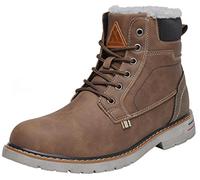 Mishansha Botas de Invierno Mujer Hombre Botas de Nieve de Plano con Forro Cálidas Zapatos para Caminar Senderismo y Trekking - Impermeables Calentitas y Antideslizantes, Morena Marrón, 39 EU