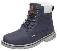 Mishansha Botas de Invierno Mujer Hombre Botas de Nieve de Plano con Forro Cálidas Zapatos para Caminar Senderismo y Trekking - Impermeables Calentitas y Antideslizantes, Azul lapislázuli, 39 EU