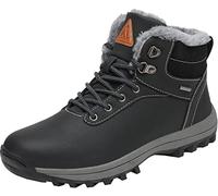 Mishansha Botas de Invierno Mujer Hombre Botas de Nieve de Plano con Forro Cálidas Zapatos para Caminar Senderismo y Trekking - Impermeables Calentitas y Antideslizantes, Hollín Negro, 38 EU