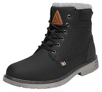 Mishansha Botas de Invierno Mujer Hombre Botas de Nieve de Plano con Forro Cálidas Zapatos para Caminar Senderismo y Trekking - Impermeables Calentitas y Antideslizantes, Jade Negro, 46 EU