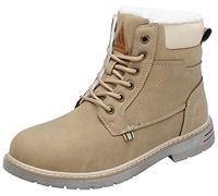 Mishansha Botas de Invierno Mujer Hombre Botas de Nieve de Plano con Forro Cálidas Zapatos para Caminar Senderismo y Trekking - Impermeables Calentitas y Antideslizantes, Avena Amarilla, 39 EU