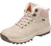 Mishansha Botas de Invierno Mujer Hombre Botas de Nieve de Plano con Forro Cálidas Zapatos para Caminar Senderismo y Trekking - Impermeables Calentitas y Antideslizantes, Gasa Blanca, 41 EU