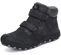 Mishansha Botas de Nieve Niña Niño Impermeables Forradas Invierno, Botines Trekking Senderismo, Zapatos Zapatillas Nieve Negro, Gr.25
