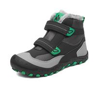 Mishansha Botas de Nieve Niños Botines Invierno Cómodo Niña Niño con Forro Acolchado Calentitas Botas Antideslizante Zapatos de Senderismo Exteriores, Aceite Negro 36 EU