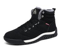 Mishansha Botas de Nieve para Hombre Cálido Antideslizante Zapatos de Invierno Cómodo Botas Atadas Senderismo Trekking Botines, Negro 47