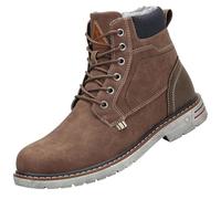 Mishansha Botas de Nieve Unisexo Cálido Cómodo Antideslizante Zapatos de Invierno Impermeable Clasicas Botas con Cordones, Braun 48