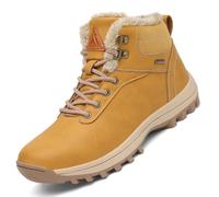 Mishansha Botas Hombre Invierno Botas Nieve Mujer Botines Invierno Zapatos Barefoot Impermeables Botas para Montaña Trekking Senderismo Amarillo,GR.40