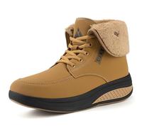 Mishansha Botines Plataforma de Mujer Cómodos Y Calentitas Botas Nieve Mujer Impermeable Botines Plataforma Amarillo 38