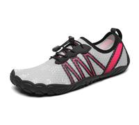 Mishansha Escarpines Hombre Mujer Zapatillas Agua Respirable Antideslizante Zapatos de Playa Secado Rápido para Rio Snorkel Natación Piscina Surf Deportes Acuáticos, Gris Plata, 45 EU