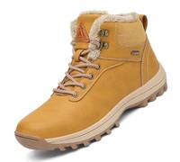 Mishansha Hombre Botas de Invierno Mujer Impermeables Botines de Nieve Deporte Trekking Zapatos Amarillo, 47 EU