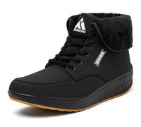 Mishansha Impermeable Botas de Nieve Mujer Botines Invierno Antideslizante Zapatos Trekking Cálido Outdoor, Negro Cálido 38 EU