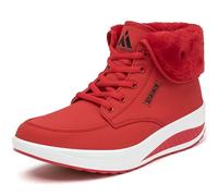 Mishansha Impermeable Botas de Nieve Mujer Botines Invierno Antideslizante Zapatos Trekking Cálido Outdoor, Rojo Cálido 40 EU