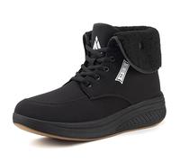 Mishansha Impermeable Botas de Nieve Mujer Botines Invierno Antideslizante Zapatos Trekking Cálido Outdoor, Negro Cálido 42 EU