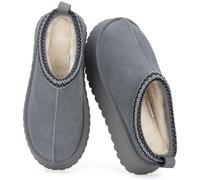 Mishansha Mujer Zapatillas de Estar Invierno Zapatos Casa Pantuflas Antideslizantes Gris Oscuro Gr.38