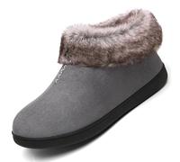Mishansha Mujer Zapatos Casa para Interior Comodos Zapatillas De Casa para Mujer Felpa Pantuflas Calentar Invierno Antideslizantes, Gris 36