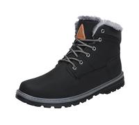 Mishansha Nieve Zapatos de Invierno Hombre C¨¢Lido Fur Forradas Botas Impermeable Adulto C¨®Modo Boots Casual Clasicas Esquiar Caminando Trabajo Fuera de Casa, Negro 39