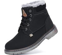 Mishansha Niña Botas de Nieve Niño Botines de Invierno Caliente Forro Zapatos Cómodas Antideslizante Al Aire Libre Boots, Negro 28