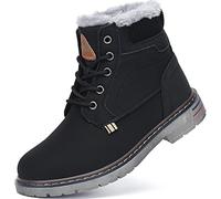 Mishansha Niña Botas de Nieve Niño Botines de Invierno Caliente Forro Zapatos Cómodas Antideslizante Al Aire Libre Boots, Negro 34