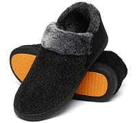 Mishansha Zapatillas Casa Hombre Invierno Pantuflas Hombre Cálido Zapatillas de Andar por Casa Cerradas Forrado Memory Foam Pantuflas de Invierno Negro Ahumado,Gr.48