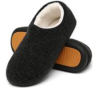 Mishansha Zapatillas Casa Hombre Invierno Pantuflas Hombre Cálido Zapatillas de Andar por Casa Cerradas Forrado Memory Foam Pantuflas de Invierno Negro,Gr.46