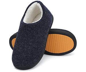 Mishansha Zapatillas Casa Hombre Invierno Pantuflas Hombre Cálido Zapatillas de Andar por Casa Cerradas Forrado Memory Foam Pantuflas de Invierno Azul,Gr.47