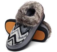 Mishansha Zapatillas Casa Mujer Invierno Pantuflas Antideslizantes Zapatillas de Andar por Casa Memory Foam Slippers para Mujer Gris Oscuro,Gr.38 EU