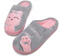 Mishansha Zapatillas de Casa Pantuflas para Invierno Chauds Gris 36-37 EU