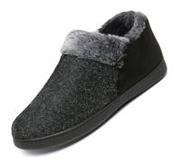 Mishansha Zapatillas de estar por casa de invierno de felpa abrigada y espuma viscoelástica, para mujer y hombre, Schwarz D, 39 EU