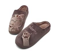 Mishansha Zapatillas De Estar por Casa para Hombre Antideslizante CáLido Invierno Pantuflas Casa Cómodas Suave Slippers Marrón Gr 41/42 EU (Tamaño del Fabricante 42/43EU)