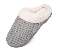 Mishansha Zapatillas De Estar por Casa para Mujer Antideslizante CáLido Invierno Pantuflas Casa Cómodas Suave Memory Foam Slippers,Gris,42/43