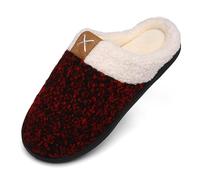 Mishansha Zapatillas de Invierno Espuma de Memoria Mujer Interior Pantuflas Antideslizante Felpa Slippers,Rojo,36/37