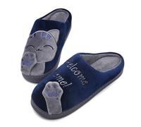 Mishansha Zapatillas Invierno Mujer Casa Zapatos Antideslizante Caliente Pantuflas Casa Cómodas Suave Slippers Azul Gr 43/44 EU (Tamaño del Fabricante 44/45EU)