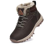 Mishansha Zapatos de Botas de Invierno para Niños Botas de Senderismo Botas de Montaña Deportiva Cómoda Marrón Gr.24