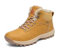 Mishansha Zapatos de Invierno Hombre Botas de Nieve Mujer Zapatillas Montaña Botines Forro Trekking Amarillo 41