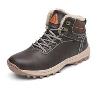 Mishansha Zapatos de Invierno Hombre Botas de Nieve Mujer Zapatillas Montaña Botines Forro Trekking Marrón 42