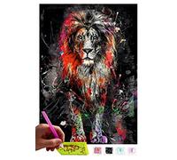 MISHBAY Diamond Painting León - 5D DIY Pintura Diamante 30x40cm - Dibujos con Diamantes - Punto de Cruz Kit Completo