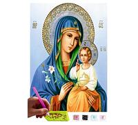MISHBAY Pintura de diamantes para adultos Religión - Madre de Dios 30x40cm - Pintura de diamantes - Mosaico de diamantes de imitación DIY con lienzo de - Creative Hobb