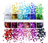 MISHITI 12 Rejillas/Caja holográfica Brillo Amor Forma de corazón Resina epoxi Relleno Lentejuelas