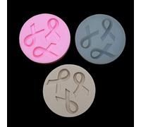MISHITI AIDS Cancer Awareness Bow Llaveros Molde de Silicona Cinta Arco Moldes de Resina epoxi